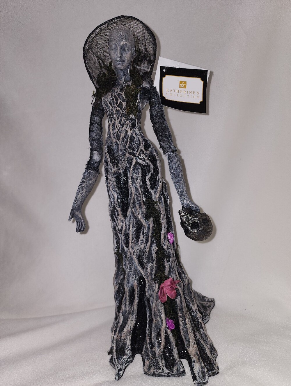 Katherine's Collection Gothic Resin Figure in Black, Gray and Pink